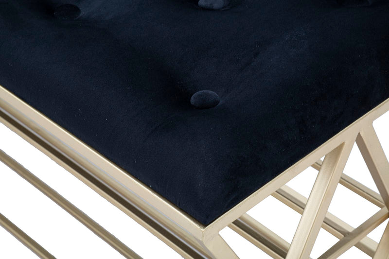 Bancheta Mauro Ferretti Cu Raft Pantofi  120X40X45 cm, Auriu/Negru