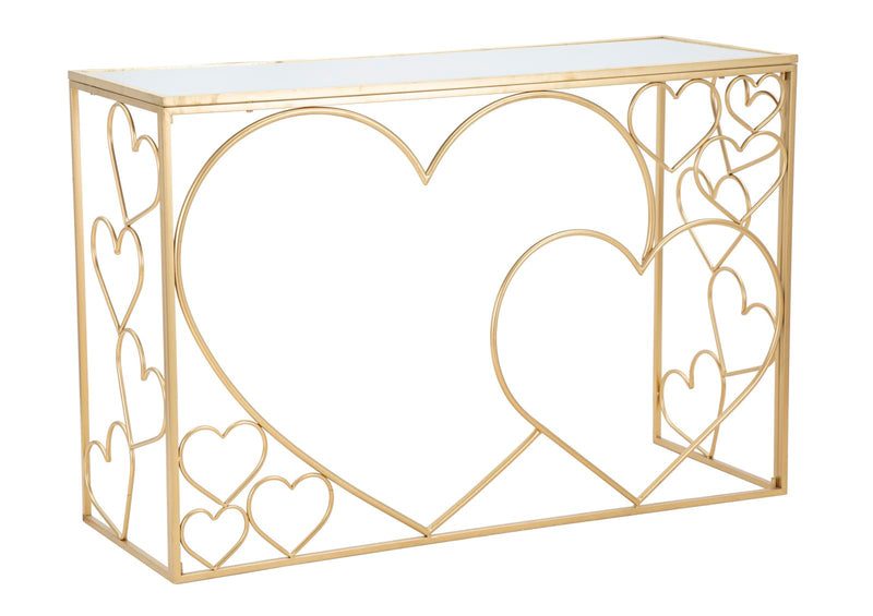 Consola Mauro Ferretti Heart  120X43X80 cm, Auriu