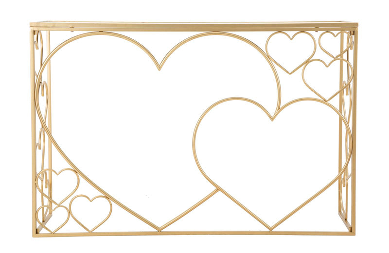 Consola Mauro Ferretti Heart  120X43X80 cm, Auriu