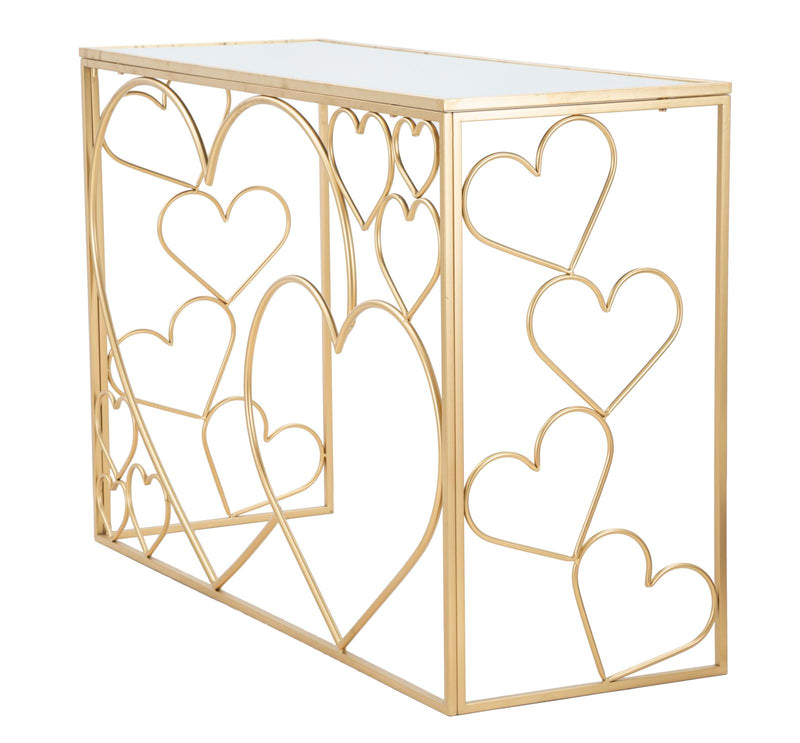 Consola Mauro Ferretti Heart  120X43X80 cm, Auriu