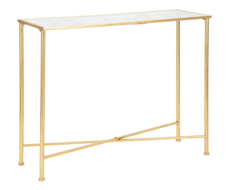 Consola Mauro Ferretti Butterflies Glass  100X35X80 cm, Auriu
