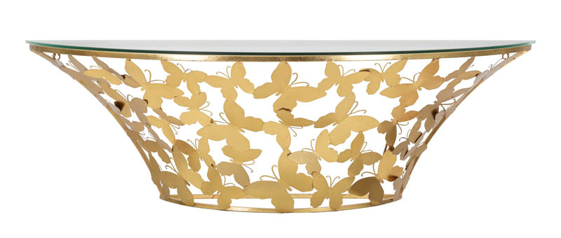 Consola Suspendata Mauro Ferretti Butterflies  120X40,5X37,2 cm, Auriu