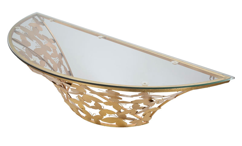 Consola Suspendata Mauro Ferretti Butterflies  120X40,5X37,2 cm, Auriu