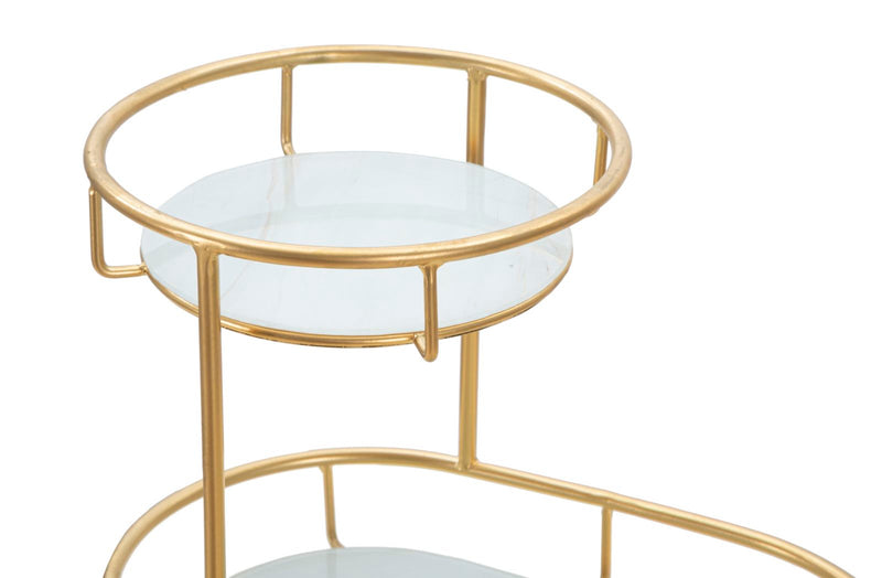 Tava decorativa Mauro Ferretti Tray 2 Levels A,  36X22,5X27 cm, Auriu/Multicolor