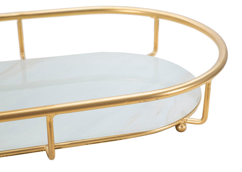 Tava decorativa Mauro Ferretti Tray 2 Levels A,  36X22,5X27 cm, Auriu/Multicolor