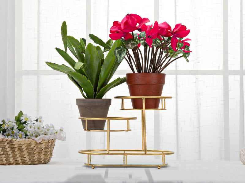 Tava decorativa Mauro Ferretti Tray 3 Levels B,  36X22,5X27 cm, Auriu/Multicolor