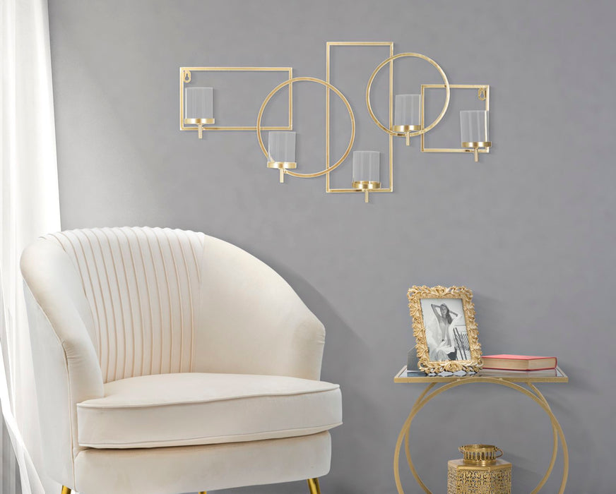 Suport Lumanari Pentru Perete Mauro Ferretti Marie  70X8,5X36 cm, Auriu