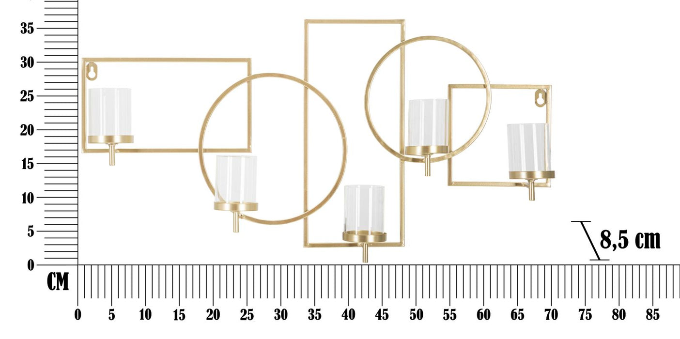 Suport Lumanari Pentru Perete Mauro Ferretti Marie  70X8,5X36 cm, Auriu