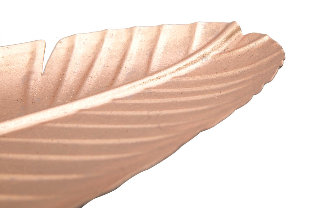 Platou decorativ Mauro Ferretti Leaf Tray Glam B, Copper  18X2X55 cm, Cupru