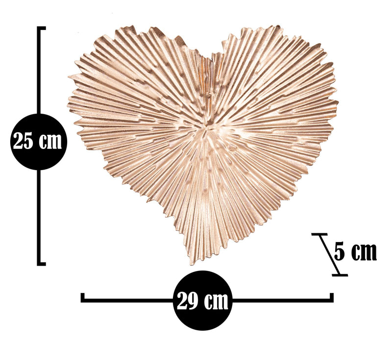 Platou decorativ Mauro Ferretti  Heart Leaf Trya Glam C, Copper 29X5X25 cm, Cupru