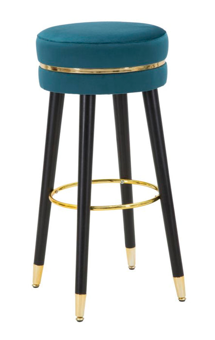 Scaun Bar Mauro Ferretti Paris Teal/Gold  Ø 35X74 cm, Teal/Auriu/ Negru