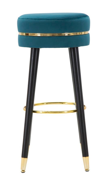 Scaun Bar Mauro Ferretti Paris Teal/Gold  Ø 35X74 cm, Teal/Auriu/ Negru