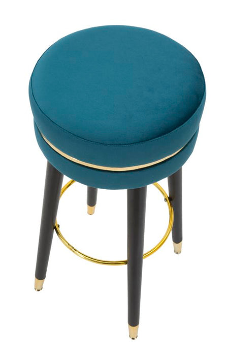 Scaun Bar Mauro Ferretti Paris Teal/Gold  Ø 35X74 cm, Teal/Auriu/ Negru