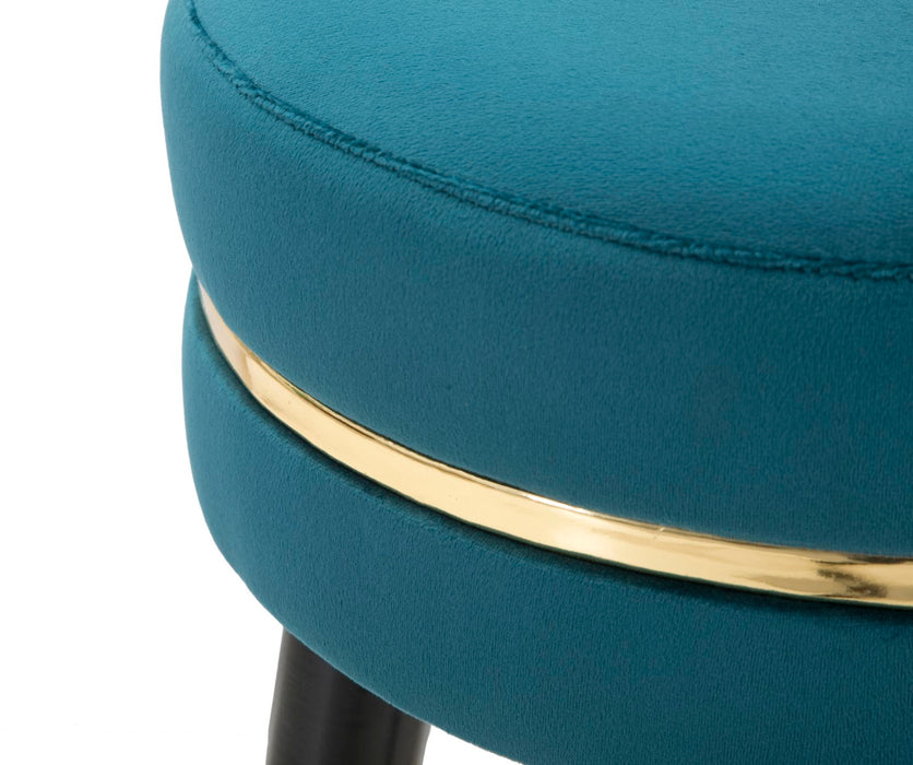 Scaun Bar Mauro Ferretti Paris Teal/Gold  Ø 35X74 cm, Teal/Auriu/ Negru