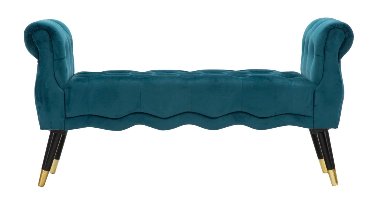 Bancheta Mauro Ferretti  Paris Teal/Gold  120X40X60 cm, Teal/Auriu/ Negru