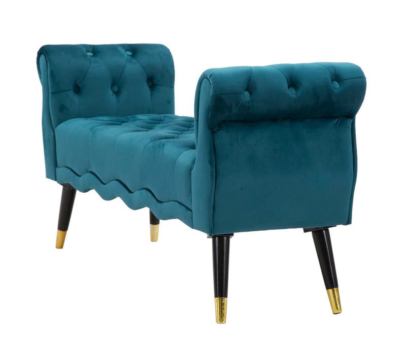 Bancheta Mauro Ferretti  Paris Teal/Gold  120X40X60 cm, Teal/Auriu/ Negru