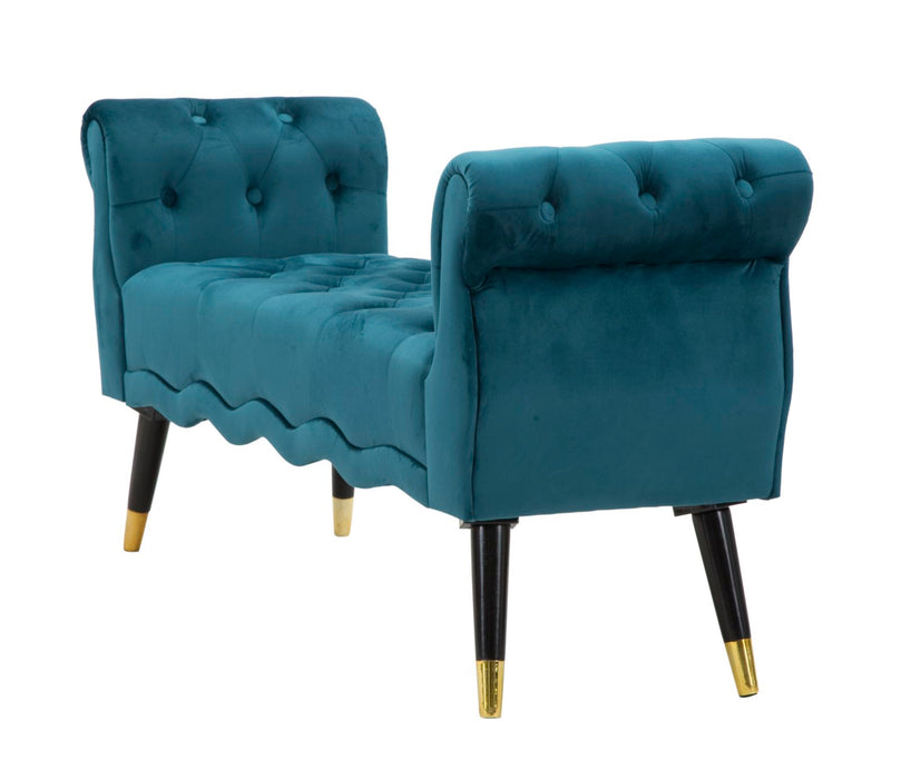 Bancheta Mauro Ferretti  Paris Teal/Gold  120X40X60 cm, Teal/Auriu/ Negru