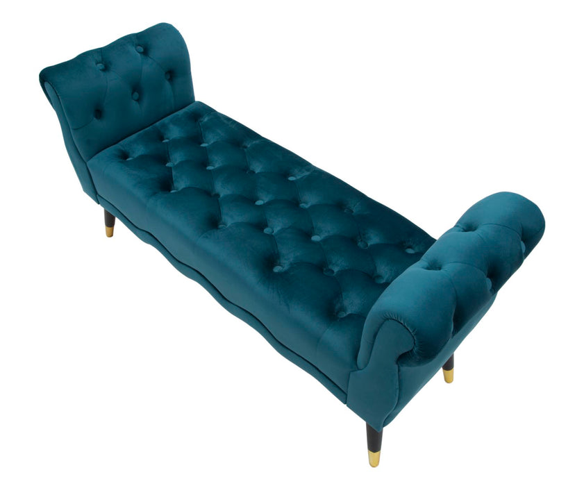 Bancheta Mauro Ferretti  Paris Teal/Gold  120X40X60 cm, Teal/Auriu/ Negru