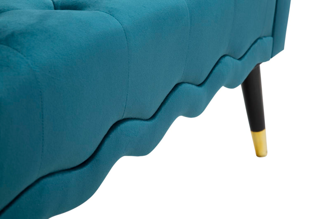 Bancheta Mauro Ferretti  Paris Teal/Gold  120X40X60 cm, Teal/Auriu/ Negru