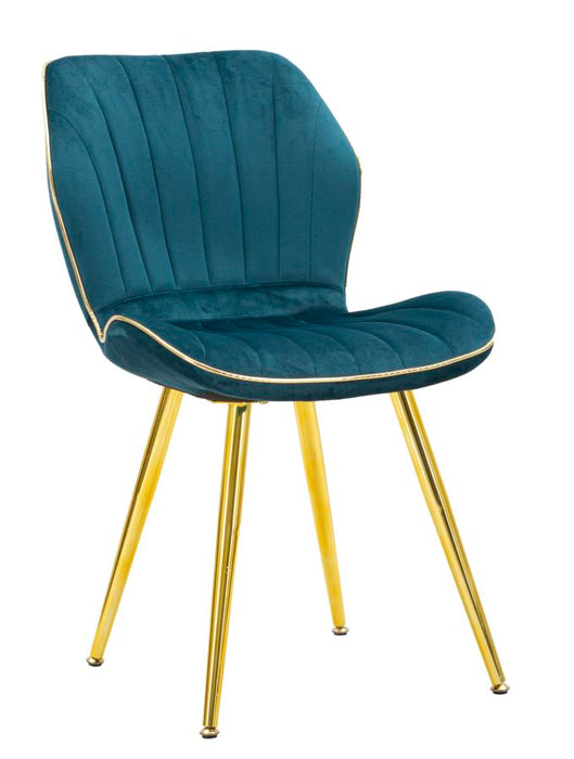 Set Scaune Mauro Ferretti Paris Space Tail/Gold, Set 2 Piese,  46X58X77 cm, Teal/ Auriu