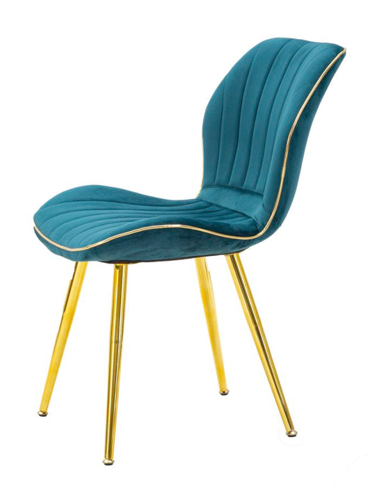 Set Scaune Mauro Ferretti Paris Space Tail/Gold, Set 2 Piese,  46X58X77 cm, Teal/ Auriu