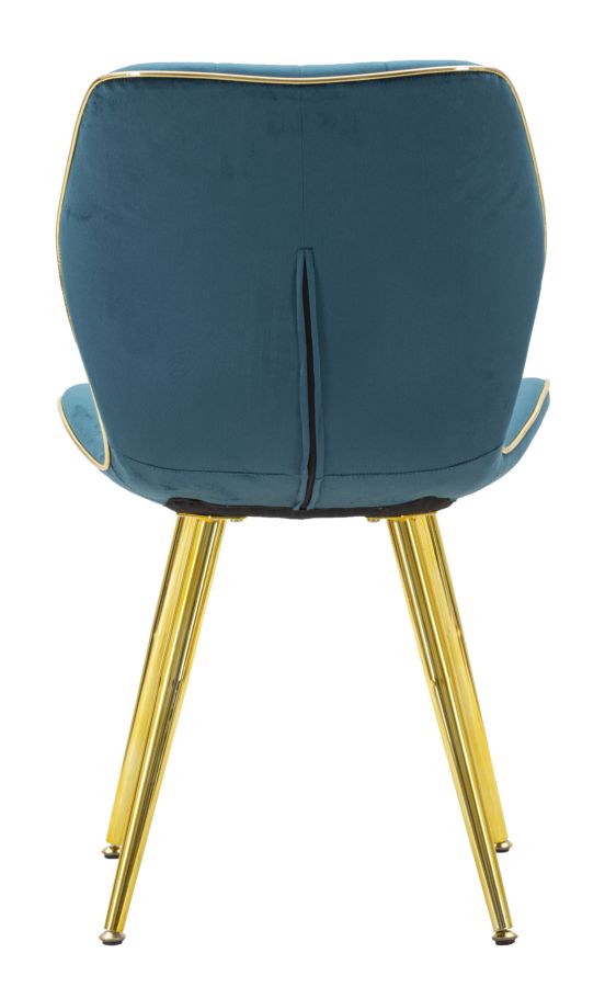 Set Scaune Mauro Ferretti Paris Space Tail/Gold, Set 2 Piese,  46X58X77 cm, Teal/ Auriu