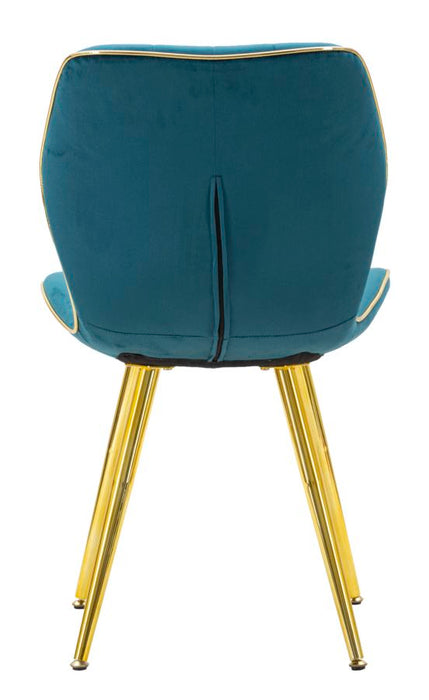 Set Scaune Mauro Ferretti Paris Space Tail/Gold, Set 2 Piese,  46X58X77 cm, Teal/ Auriu