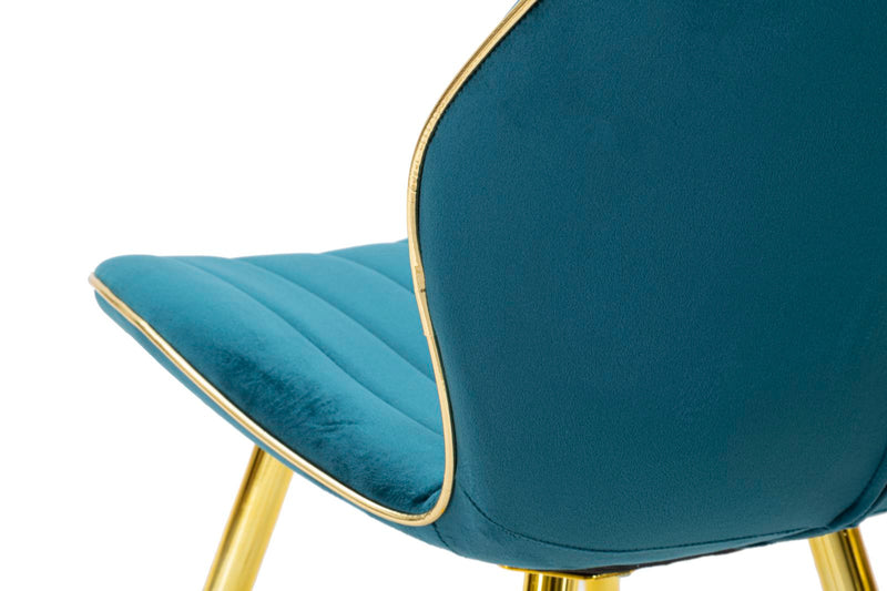 Set Scaune Mauro Ferretti Paris Space Tail/Gold, Set 2 Piese,  46X58X77 cm, Teal/ Auriu
