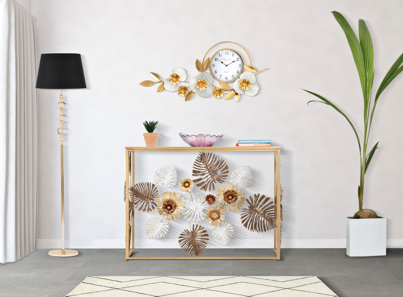 Ceas decorativ de Perete Mauro Ferretti Flow  92,5X8X45,5 cm, Auriu