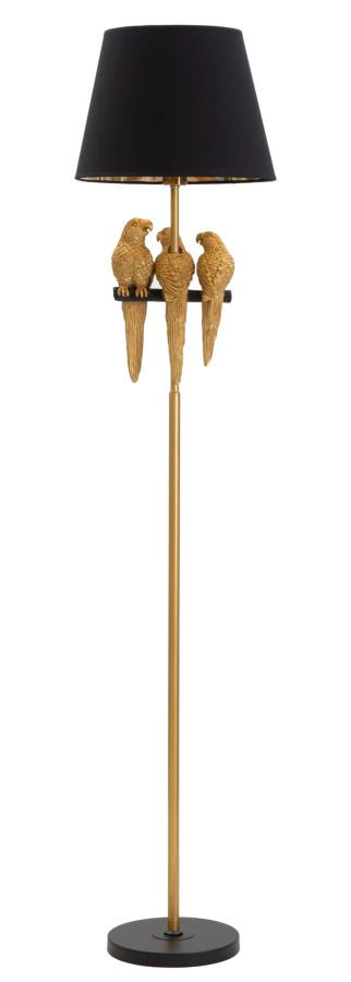 Lampadar Mauro Ferretti Parrots  Ø 37X164,5 cm, Negru/ Auriu