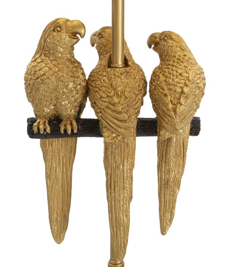 Lampadar Mauro Ferretti Parrots  Ø 37X164,5 cm, Negru/ Auriu