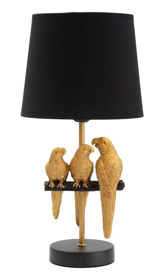 Veioza Mauro Ferretti Lamp Parrots  Ø 20X39 cm, Negru/ Auriu