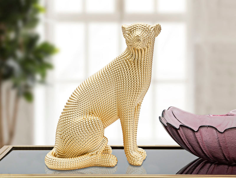 Statueta Mauro Ferretti Leopard Auriu 23X15, 5X29 cm, Auriu
