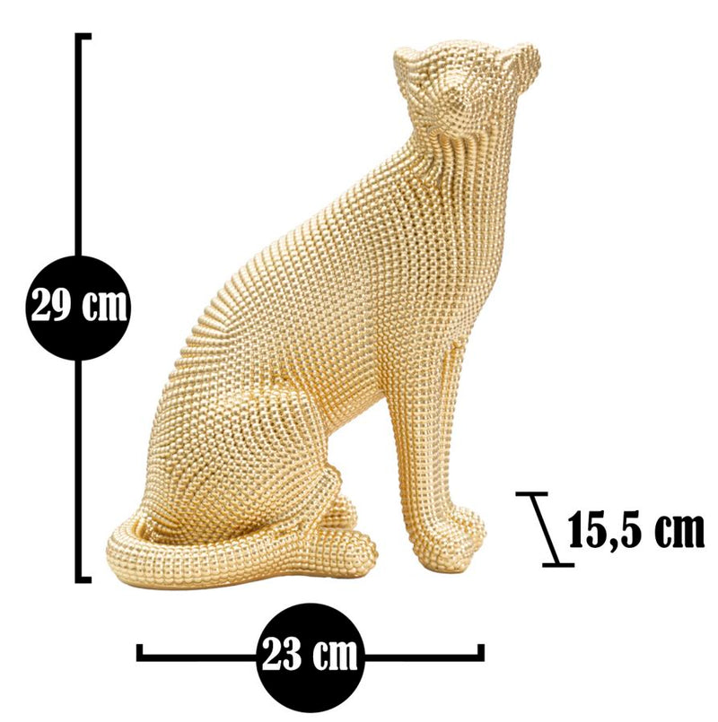 Statueta Mauro Ferretti Leopard Auriu 23X15, 5X29 cm, Auriu