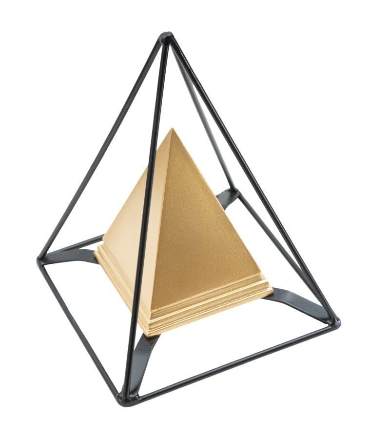 Statueta Mauro Ferretti Piramid Gold With Iron  15X15X21 cm, Auriu