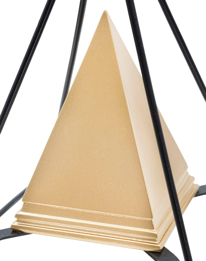 Statueta Mauro Ferretti Piramid Gold With Iron  15X15X21 cm, Auriu