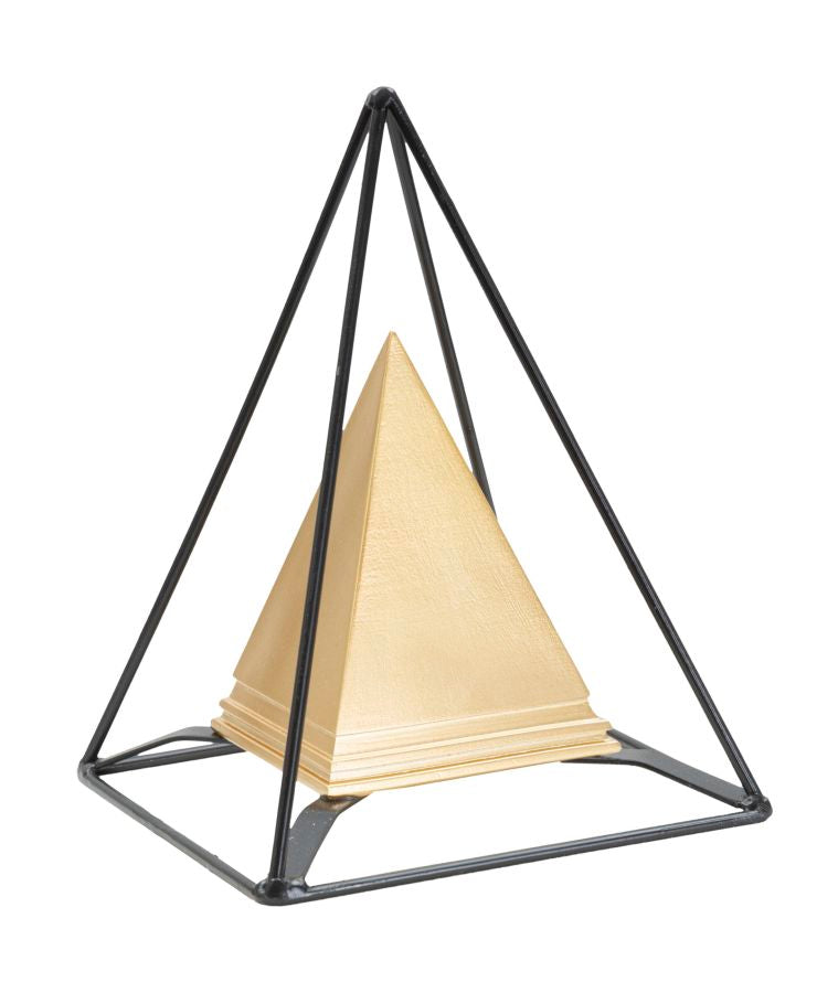 Statueta Mauro Ferretti Piramid Gold With Iron  15X15X21 cm, Auriu