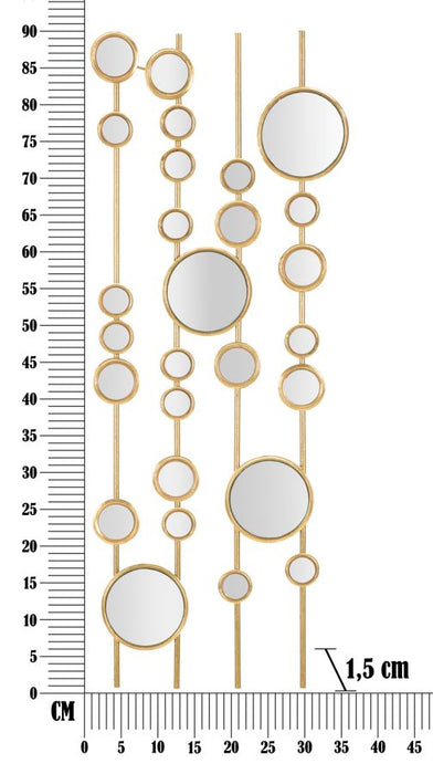 Decoratiune de Perete Mauro Ferretti Small Mirros  35,5X1,5X90 cm, Auriu