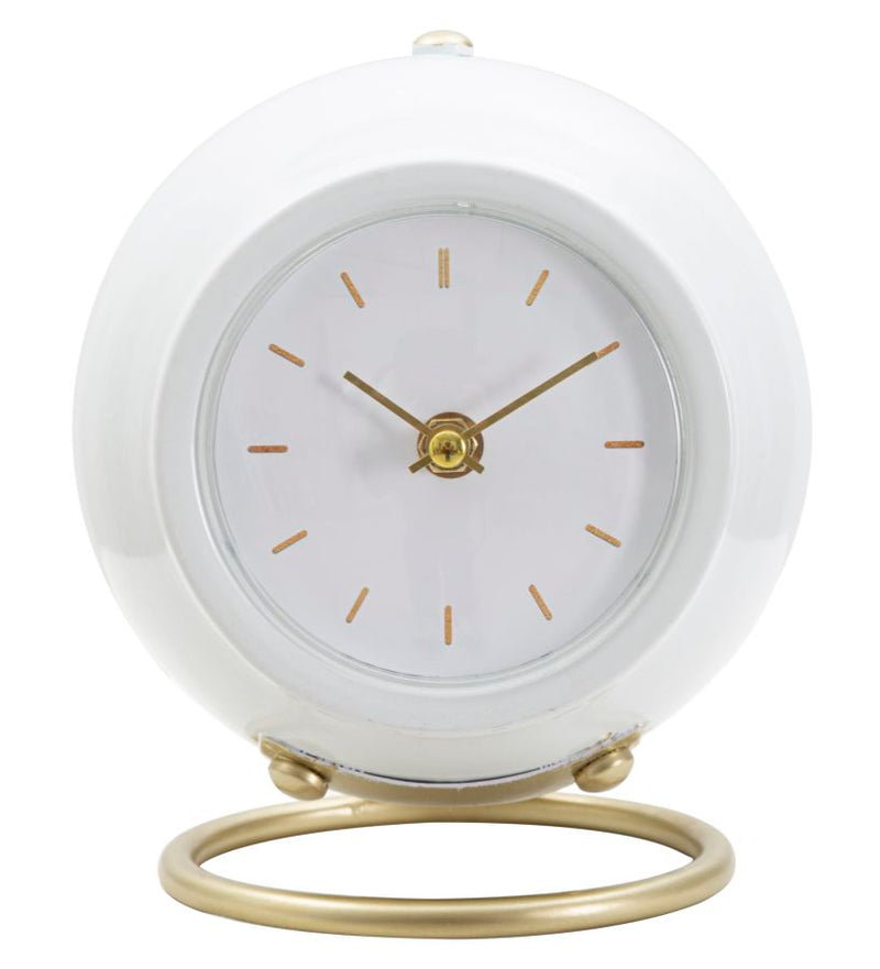 Ceas de Masa Mauro Ferretti Ball White 16X13X19 cm, Alb / Auriu