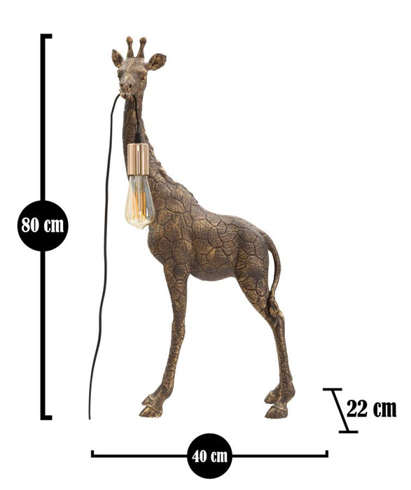 Veioza Mauro Ferretti Giraffe  40X22X80 cm, Antique/Auriu