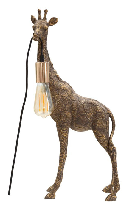 Veioza Mauro Ferretti Giraffe 28X16X60 cm, Antique/Auriu