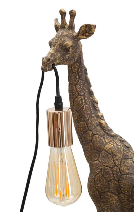 Veioza Mauro Ferretti Giraffe 28X16X60 cm, Antique/Auriu