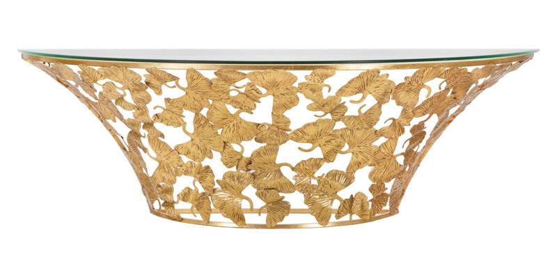 Consola Suspendata Mauro Ferretti Leaves  120X40,5X37,2 cm, Auriu