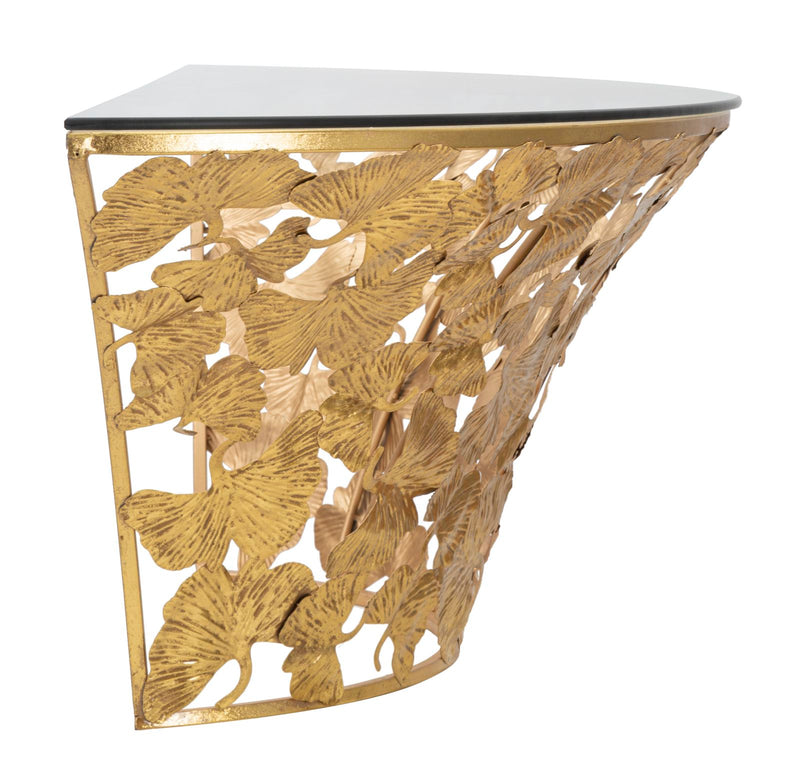 Consola Suspendata Mauro Ferretti Leaves  120X40,5X37,2 cm, Auriu