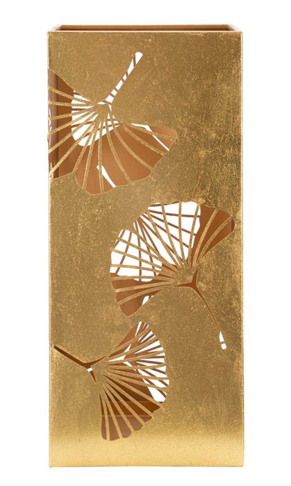 Suport Umbrele Mauro Ferretti Carved Leaf  24X24X55 cm, Auriu