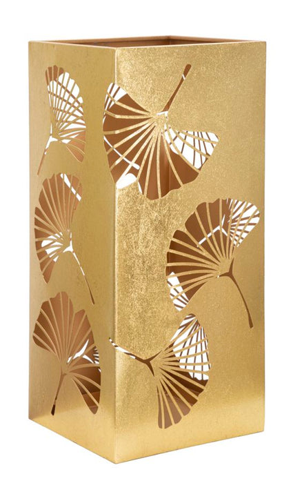 Suport Umbrele Mauro Ferretti Carved Leaf  24X24X55 cm, Auriu