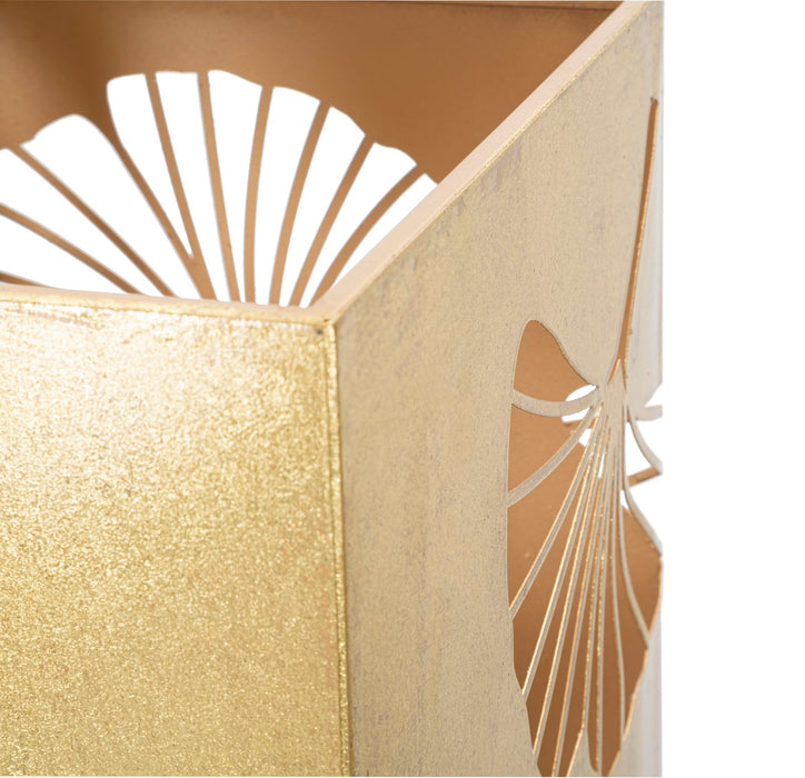 Suport Umbrele Mauro Ferretti Carved Leaf  24X24X55 cm, Auriu