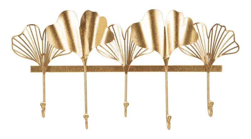 Cuier de Perete Mauro Ferretti 5 Leaves 49, 5X6X26, 3 cm, Auriu