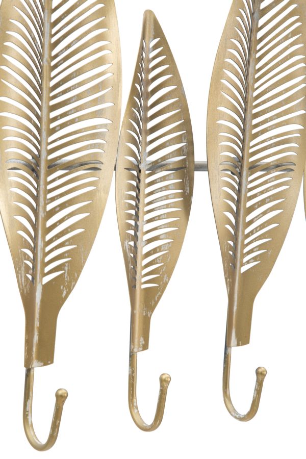 Cuier Mauro Ferretti Long Leaf  65X42,5X6 cm, Auriu