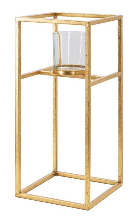 Suport Lumanare Mauro Ferretti Elegant  15X15X35 cm, Auriu